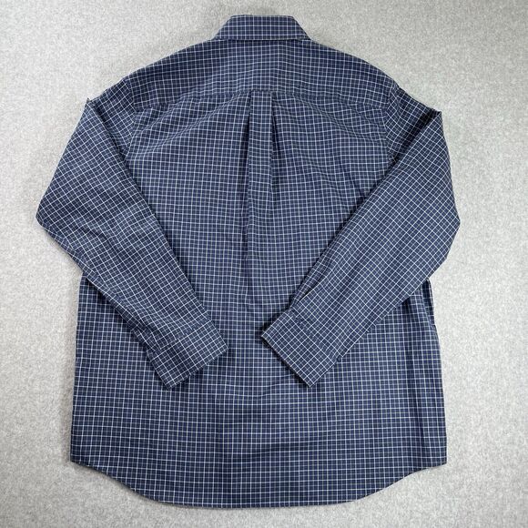 Duluth Trading Mens XL Blue Windowpane Plaid Button Down Long Sleeve Shirt Trim - Picture 6 of 8